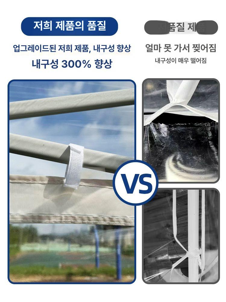 간이 임시부스 옥상창고 웨이팅 캐노피 측벽 농막 투명 2 크림화이트 2 자동 프레임 사방 벽 - 상세 이미지 4