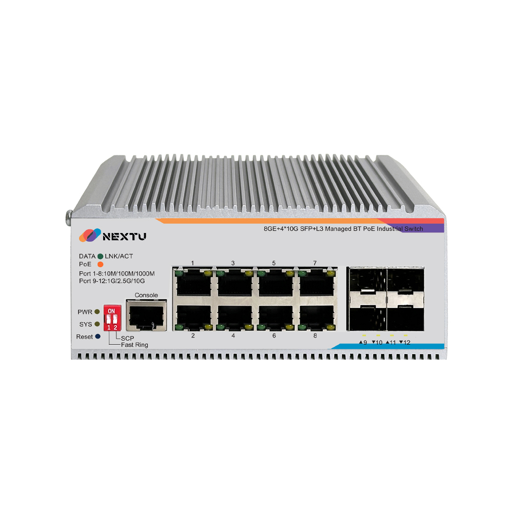넥스트유 산업용 8포트 1G TP 10G 4SFP+ L3매니지드 BT POE 스위칭허브 포넥트 MX1 - 상세 이미지 2
