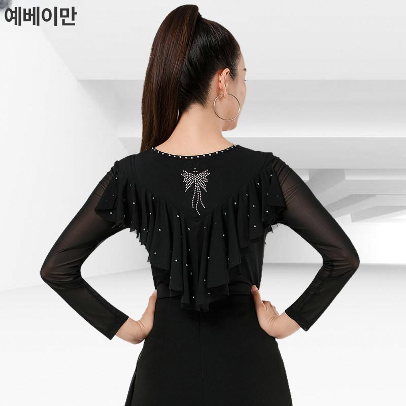 여성 연습복 무대의상 줌바 힙합 댄스스포츠 핏합 블랙 l - 상세 이미지 4