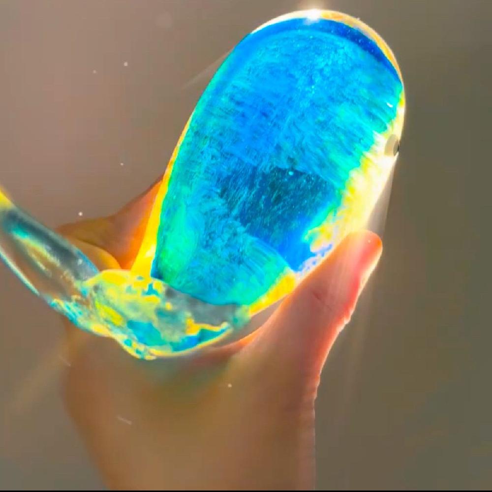 유리 고래 장식 거실 수공예 인테리어 소품 조각상 수정구 데스크탑 돌고래 - 상세 이미지 3