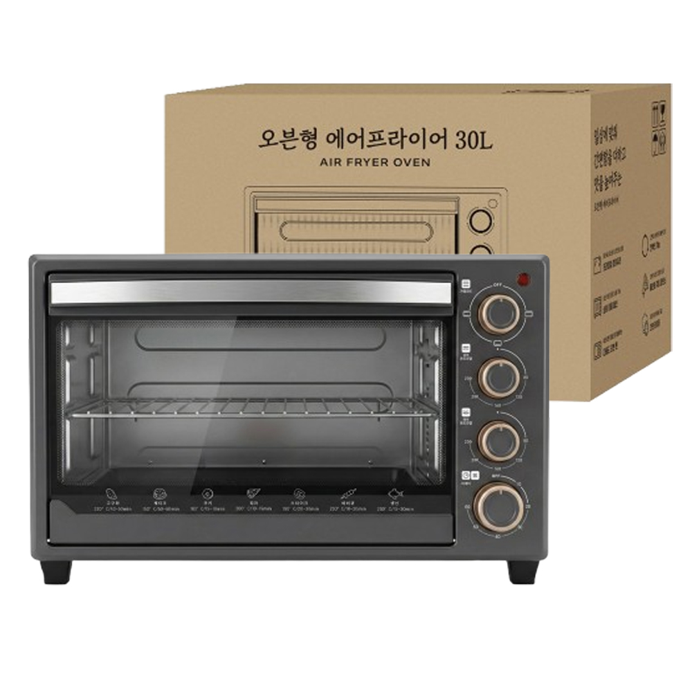 유리 에어프라이기 오븐형 30L 대용량 상하 온도조절 듀얼 에어프라이어 - 상세 이미지 4