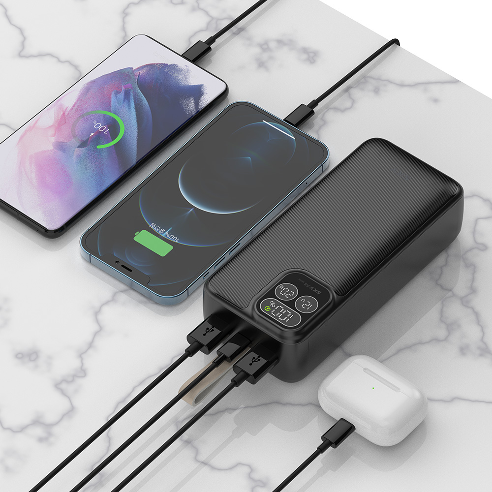 필 PD30 22.5W LCD 디스플레이 잔량표시 고속충전 보조배터리 30000mAh, 블랙 이미지 2