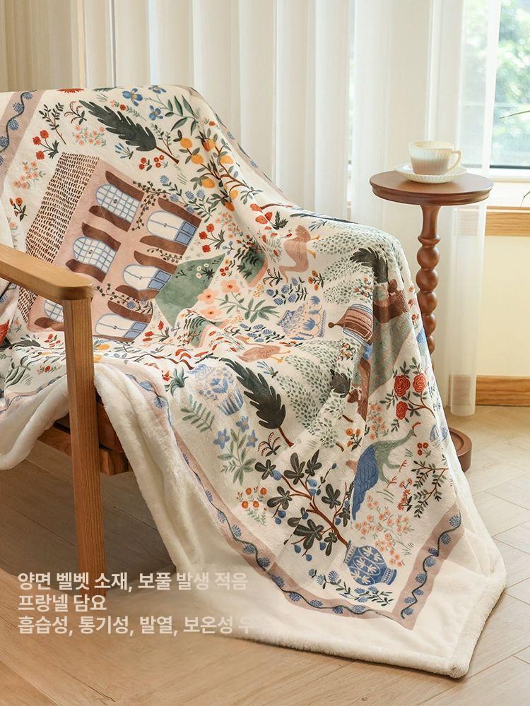 소파 거실용 블랭킷 대형 블랑켓 양털 두꺼운 캠핑용 mrgt-1 110 x 150cm 단층사계절용얇은 - 상세 이미지 3