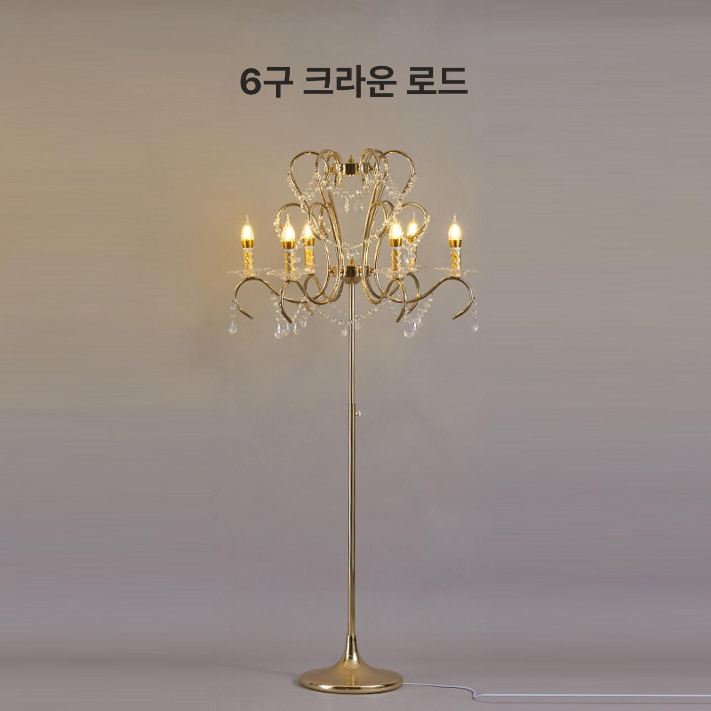 스탠드 샹들리에 조명 촛불 램프 엔틱 침실 대형 플로어 무드등 버튼 인테리어 테이블 - 상세 이미지 4