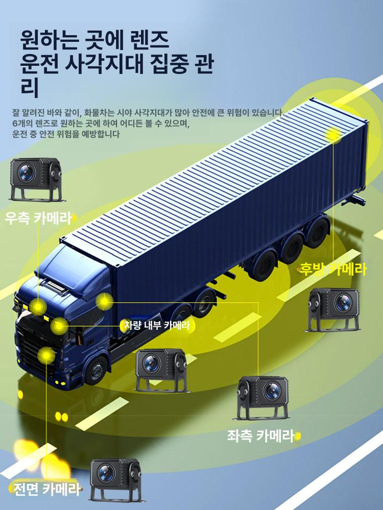 후방 카메라 원거리 송신 영상 후진 크레인 차량용무선 4채널 7인치 음성제어 없음 다중 렌즈 - 상세 이미지 3