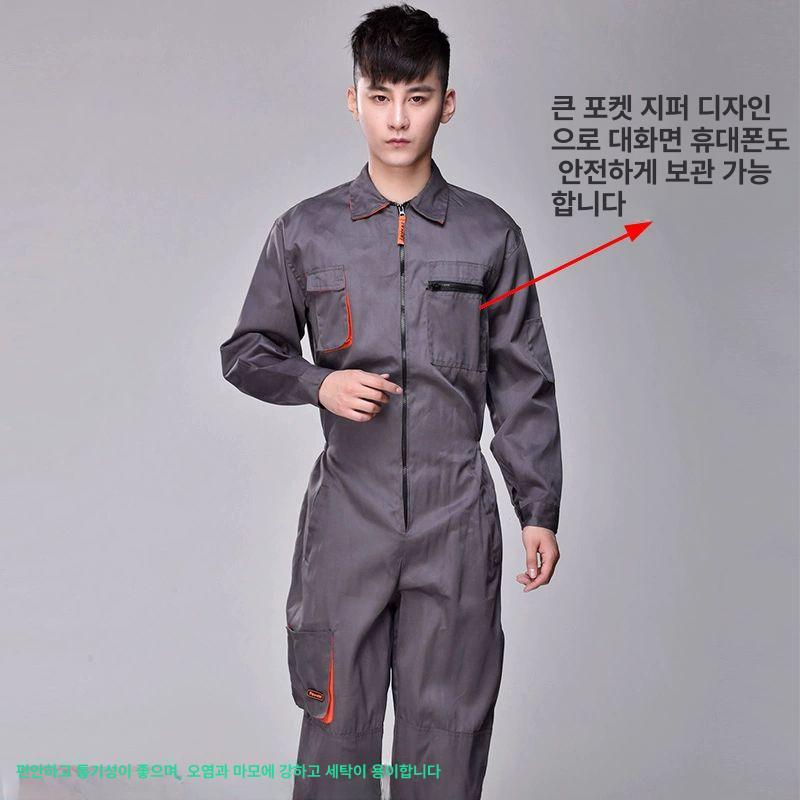 남자 점프수트 반팔 빈티지 일체형 멜빵 스트레치 포켓 미디엄그레이 멜빵바지 160 S - 상세 이미지 4