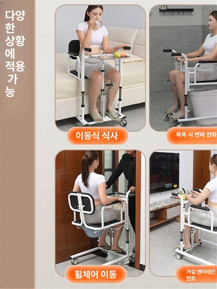 환자이동 유압리프트 원핸들 시프터 이동식 운반기 가정용 유압식 블루 - 상세 이미지 4
