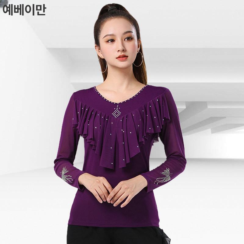 여성 연습복 무대의상 줌바 힙합 댄스스포츠 핏합 블랙 l - 상세 이미지 3