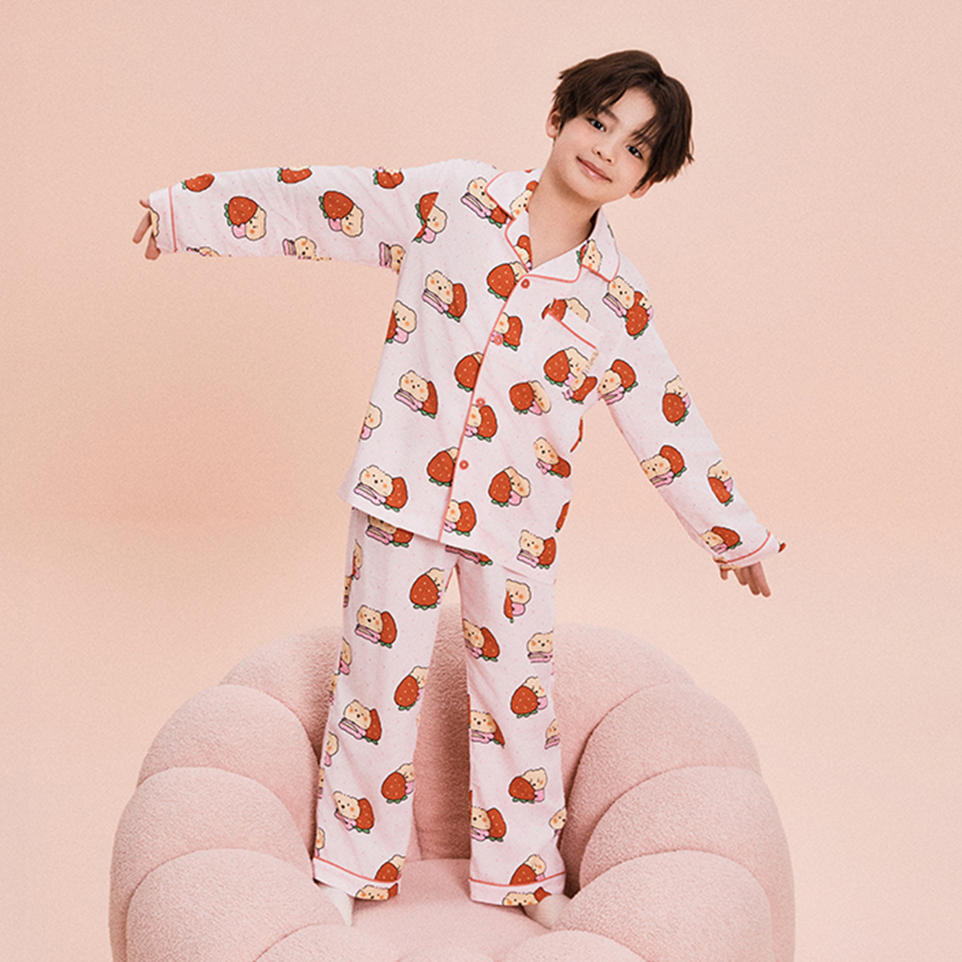 [당일출고][망그러진곰] 스파오키즈 망고미 긴팔 파자마 잠옷 SPPPG23KU2 제품 이미지