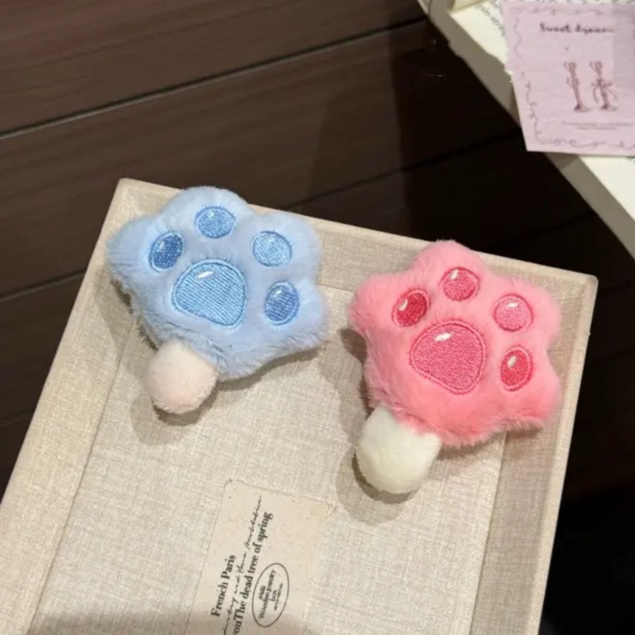 고양이 발바닥 꾹꾹이 집게핀 머리핀 헤어집게핀 헤어클립 머리집게 털집게핀 팝시클 아이스크림 - 상세 이미지 3