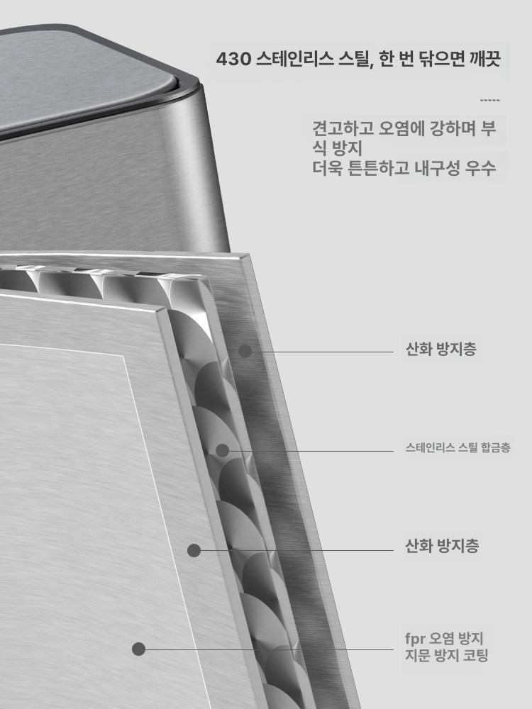 페달 이동식 냄새차단 쓰레기통 대형 밀폐형 원터치 센서 9L - 상세 이미지 3