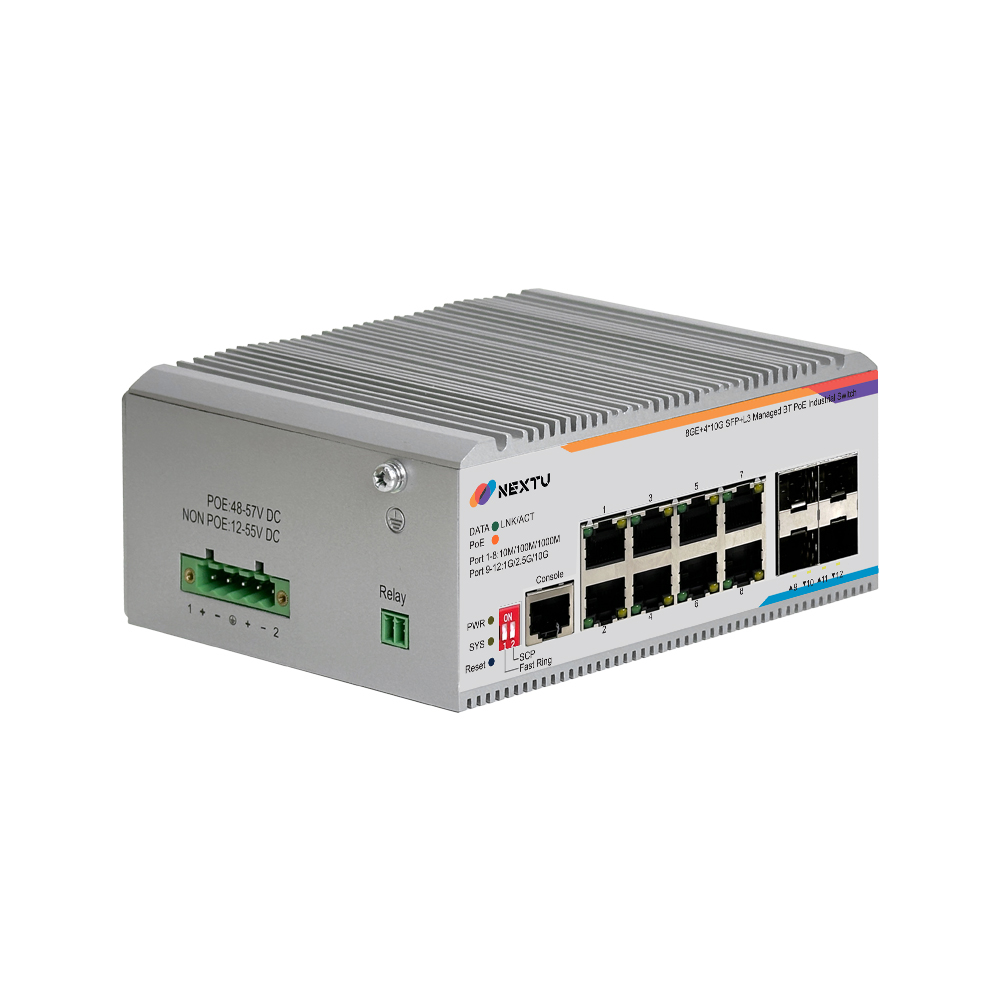 넥스트유 산업용 8포트 1G TP 10G 4SFP+ L3매니지드 BT POE 스위칭허브 포넥트 MX1 - 상세 이미지 3