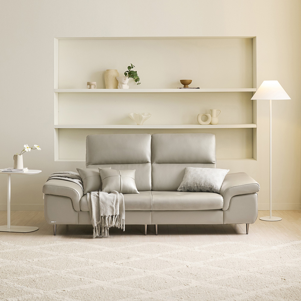 쉐우드가구 아벨로 이태리 천연통가죽 쇼파 3인용 / 국내제조 자재등급 E0