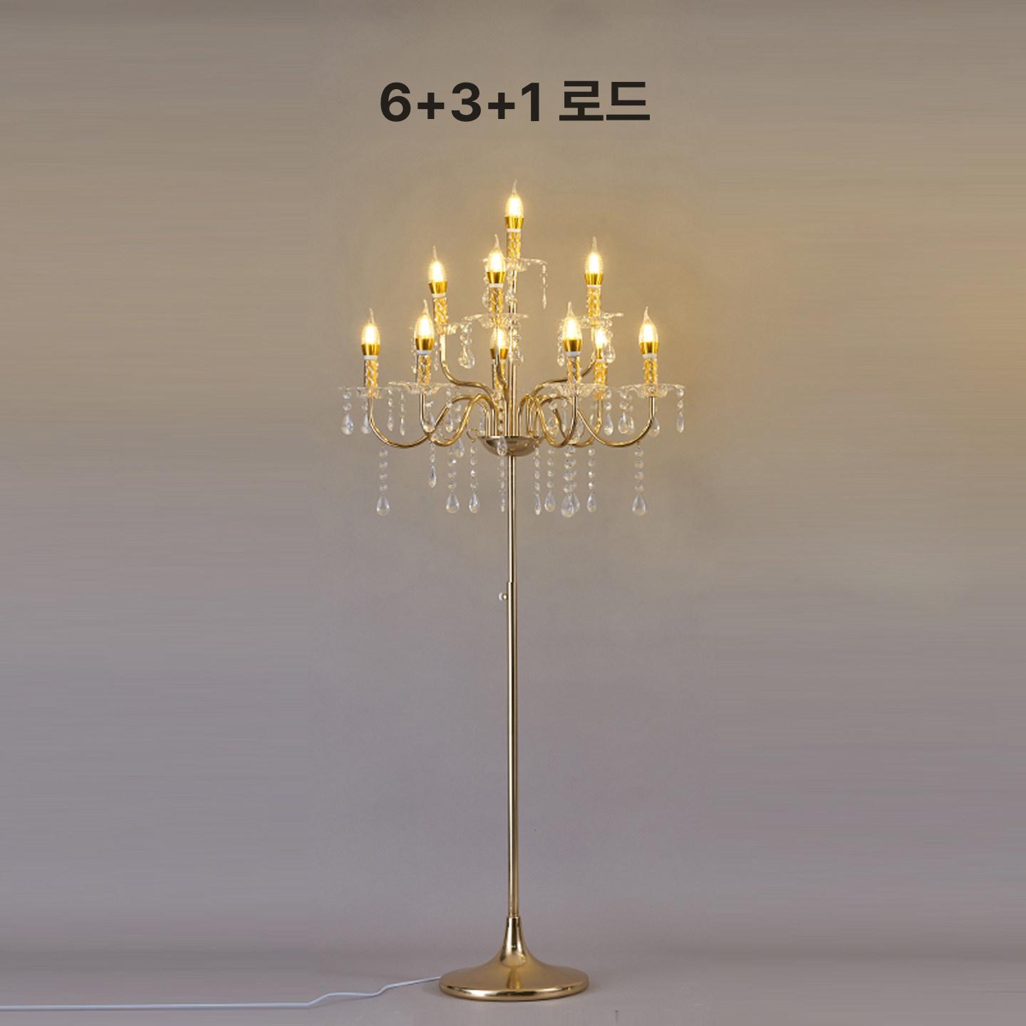 스탠드 샹들리에 조명 촛불 램프 엔틱 침실 대형 플로어 무드등 버튼 인테리어 테이블 - 상세 이미지 3