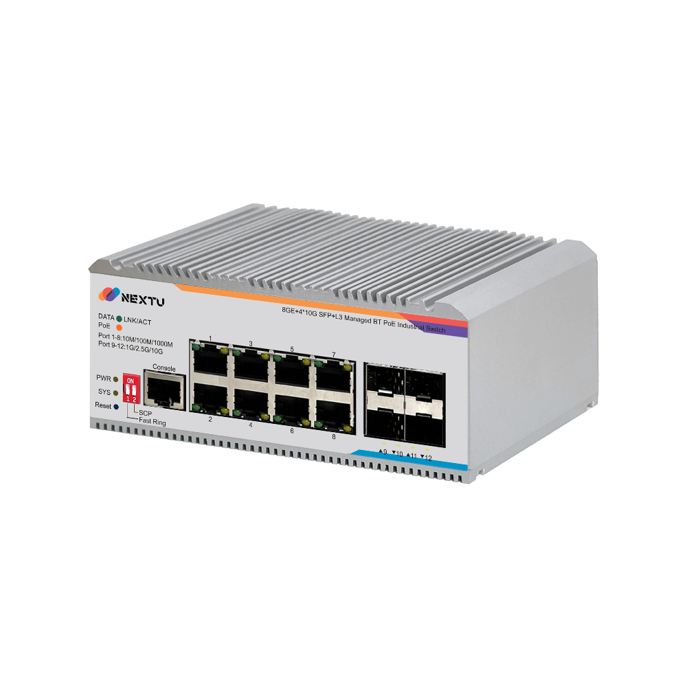 넥스트유 산업용 8포트 1G TP 10G 4SFP+ L3매니지드 BT POE 스위칭허브 포넥트 MX1 - 상세 이미지 4