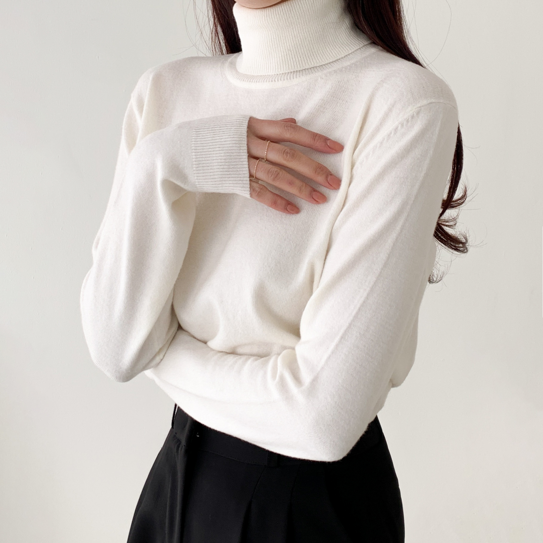 1+1 니트폴라티 여성니트폴라티 여성캐시미어폴라 캐시미어터틀넥 - 상세 이미지 4