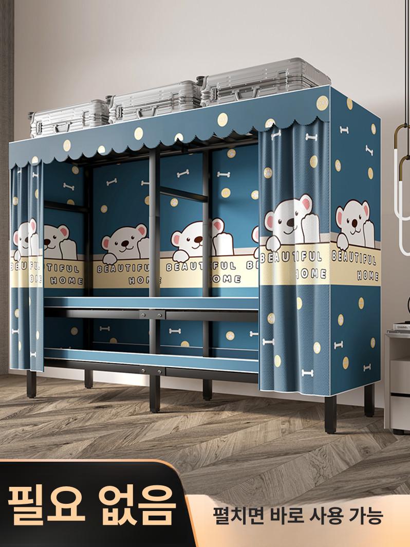 수납 드레스룸 틈새 철제 조립식 옷장 선반 다용도 원룸 180 씨렌스 2문 완제품 조립 완료 - 상세 이미지 2