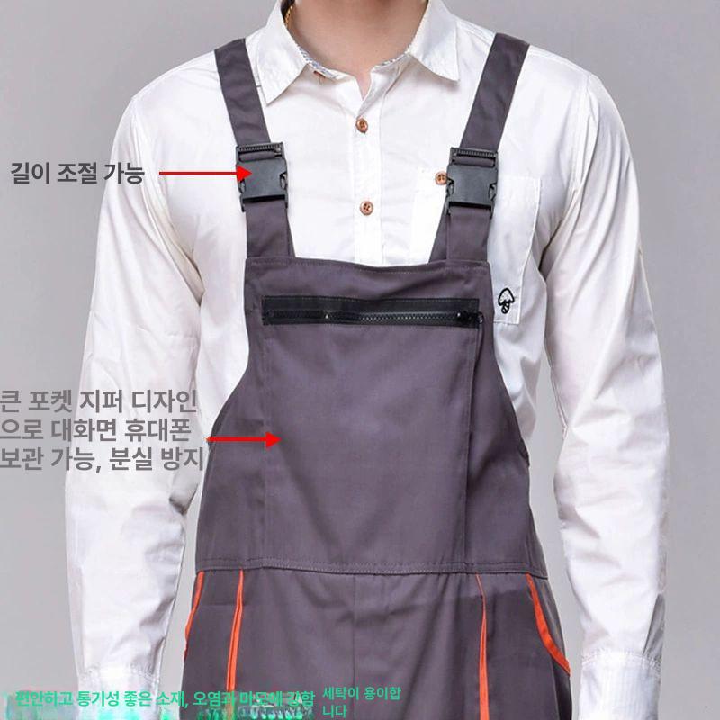 남자 점프수트 반팔 빈티지 일체형 멜빵 스트레치 포켓 미디엄그레이 멜빵바지 160 S - 상세 이미지 5