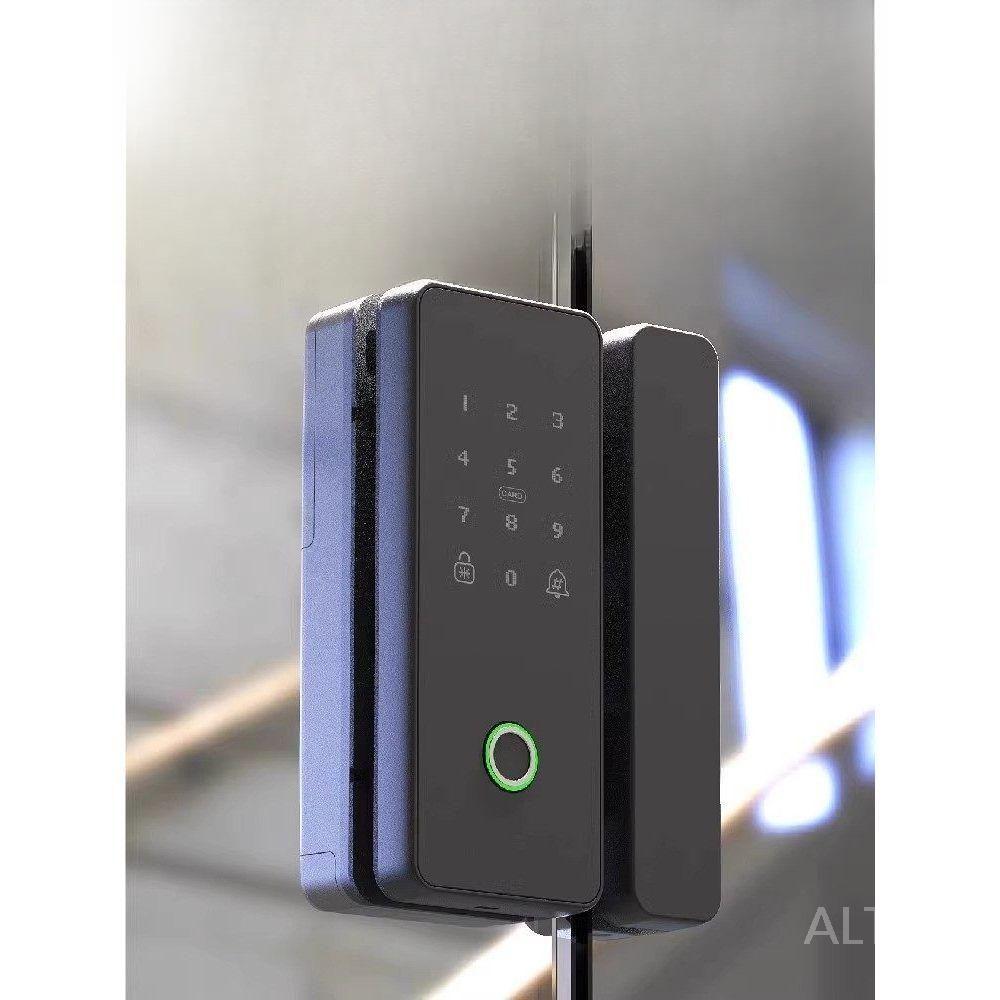 상가유리 문도어락 강화유리도어락 전자 무타공 번호키 비밀번호 사무실 블루투스 이중문 무틀 유리 - 상세 이미지 3