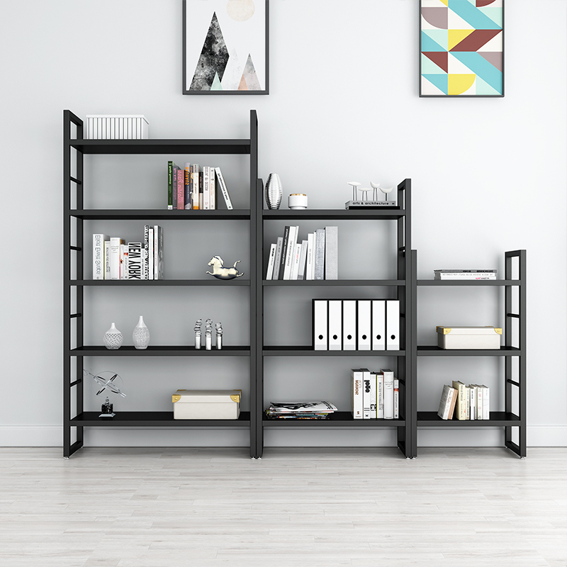 철제 벽선반 책꽂이 책장 거실 정리 조립식 벽걸이 수납 블랙 4칸 60 x 30x145 - 상세 이미지 3