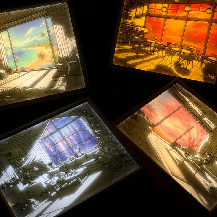 라인트 선샤인 LED 무드등 그림 액자 침실 테이블 조명 집들이