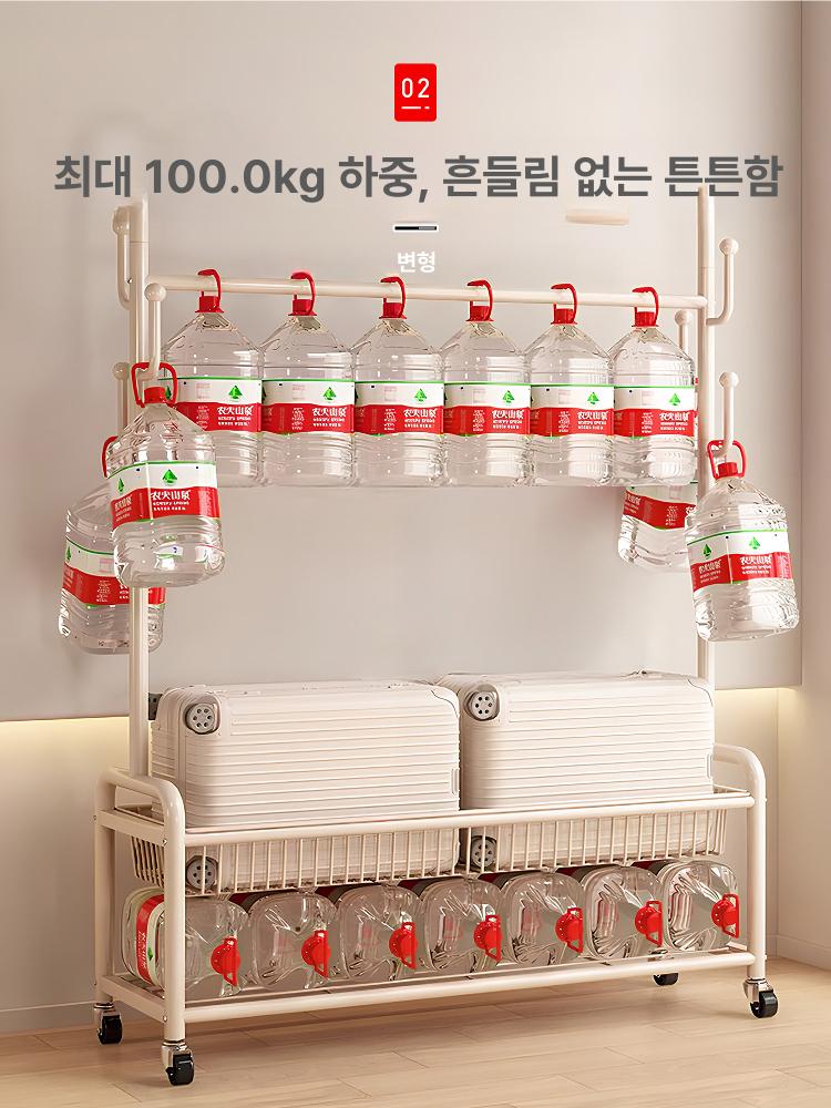 스탠드 옷걸이 좁은공간 원룸 간편형 철제 가정용 안방 크림화이트 100cm 단층 - 상세 이미지 2
