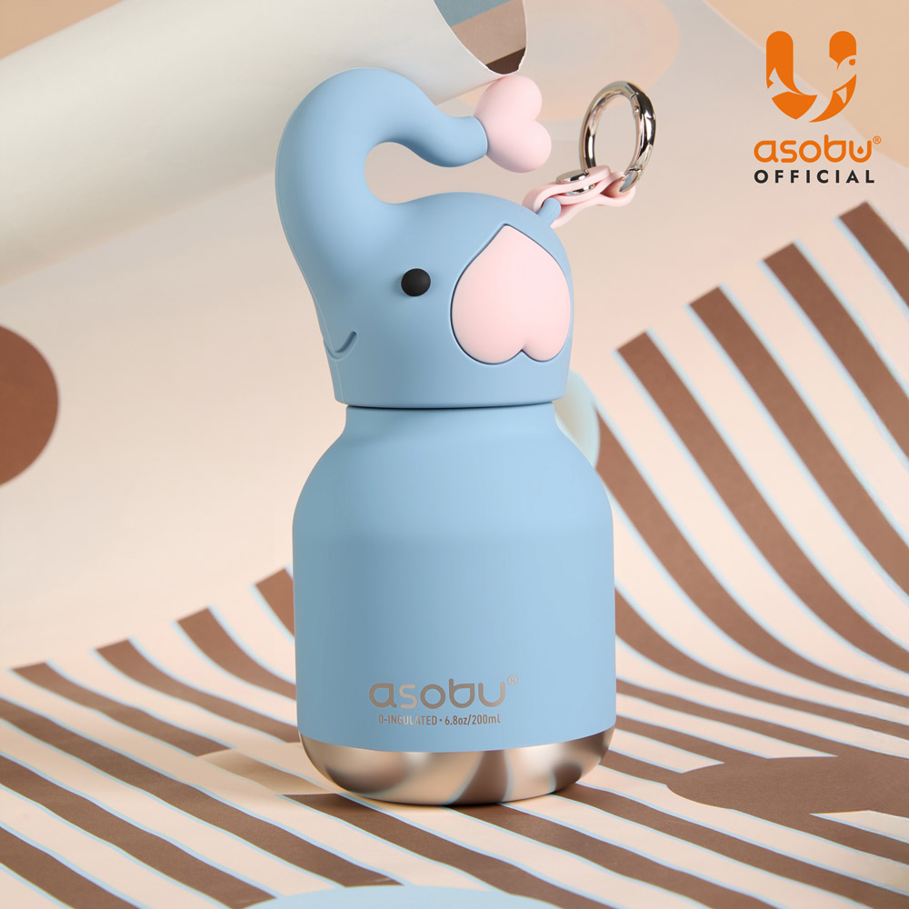 아소부 스테인레스 보온보냉 키링 텀블러 미니 베스티 200ml, 엘리펀트 - 상세 이미지 3