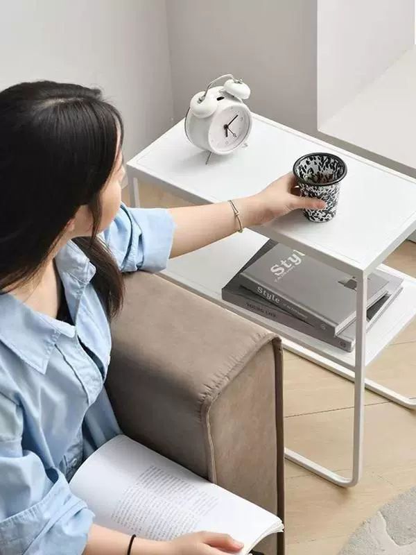 사이드 노트북 바퀴달린 접이식 보조책상 틈새 간이 책상 화이트 - 상세 이미지 2