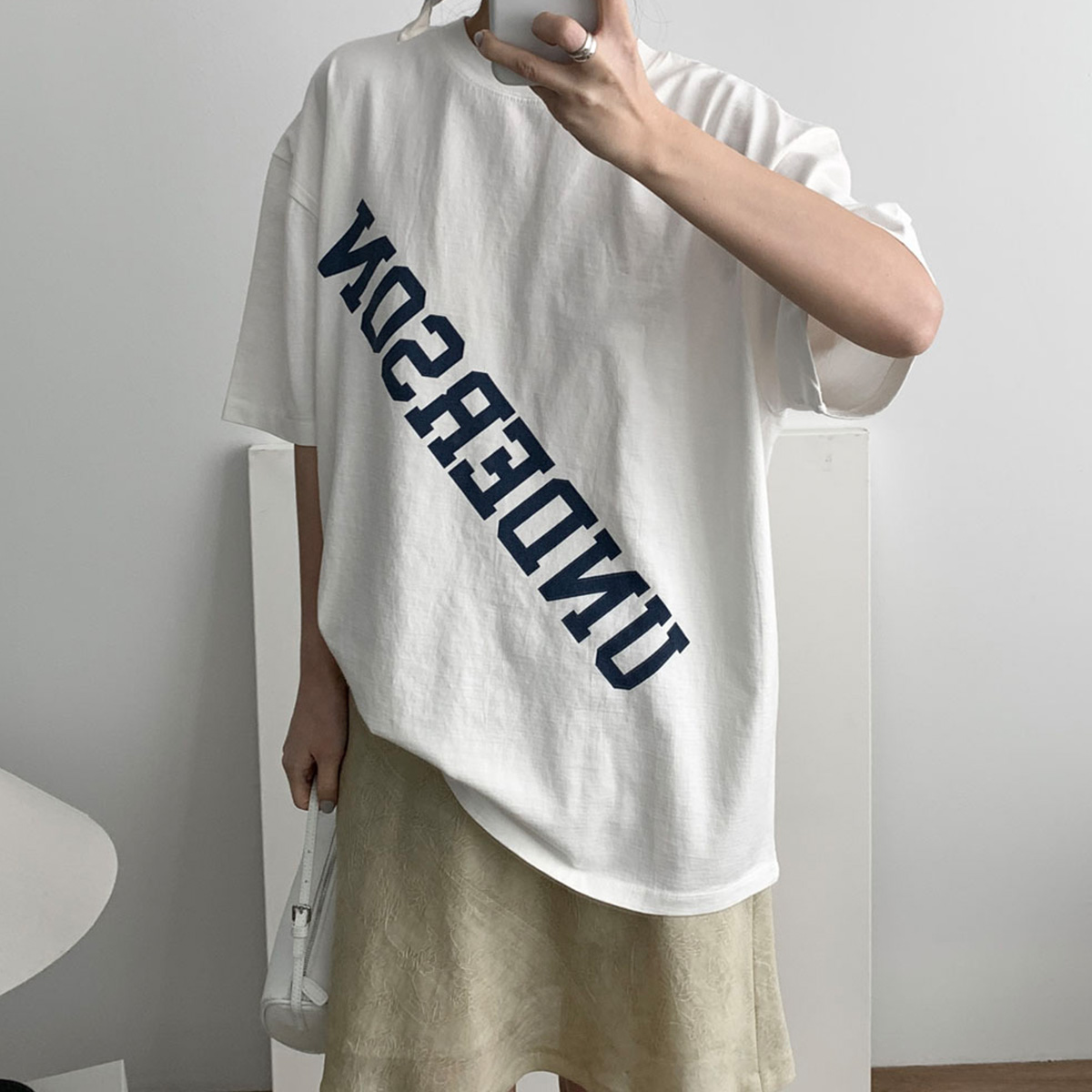 [일부당일] 언더슨 로고 반팔티 팔뚝커버 4부 5부 오버핏 레터링 반팔 (2c) 제품 이미지