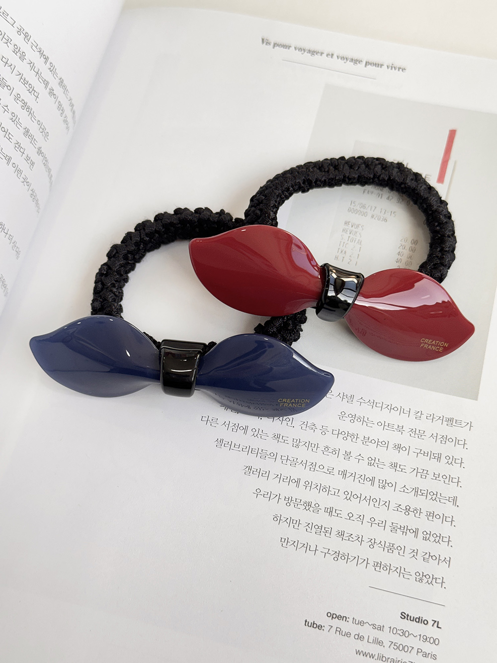 프랑스핀 나비매듭리본머리끈 머리고무줄 똥머리밴드 creationfrance 이미지 6