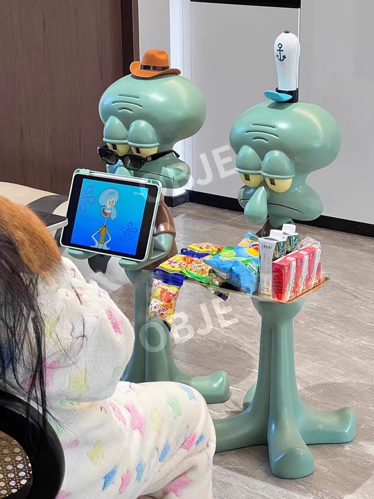 오브제 1미터 징징이 사이드테이블 이동식 트레이 침대 소파 협탁 스폰지밥 미니 책상 거실 - 상세 이미지 3