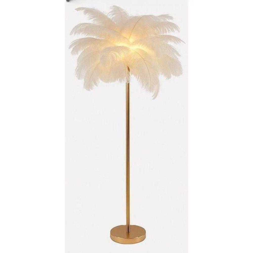 털조명 깃털 무드등 탁상 램프 스탠드 거실 화이트 플로어램프 (120cm LED) - 상품 이미지