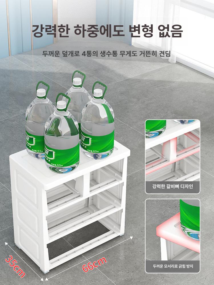 옷수납장 플라스틱 서랍 다용도 와이드 간이 조립식 광폭 35cm 모던 5단 3칸 - 상세 이미지 3