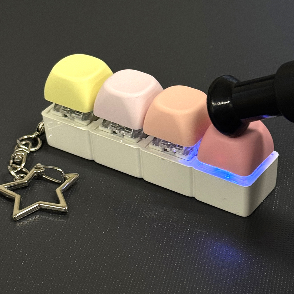 4구 컬러 키캡 LED 컬러풀 열쇠고리 가방 키링 청축 일자형 커스텀 키홀더 이미지 6