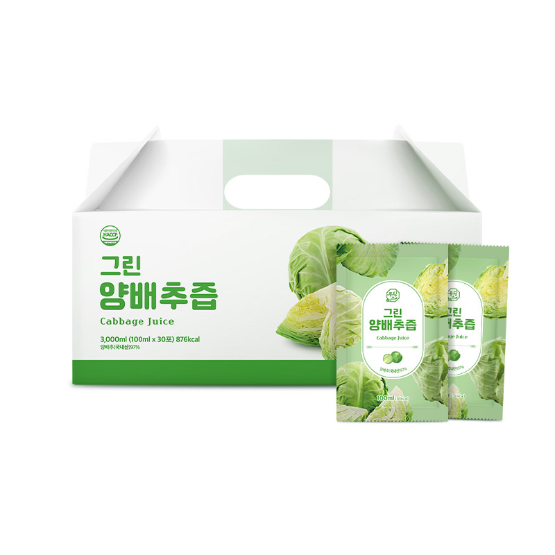 푸딩스 국내산 양배추 그린 양배추즙 100ml 30포, 1개 - 상품 이미지
