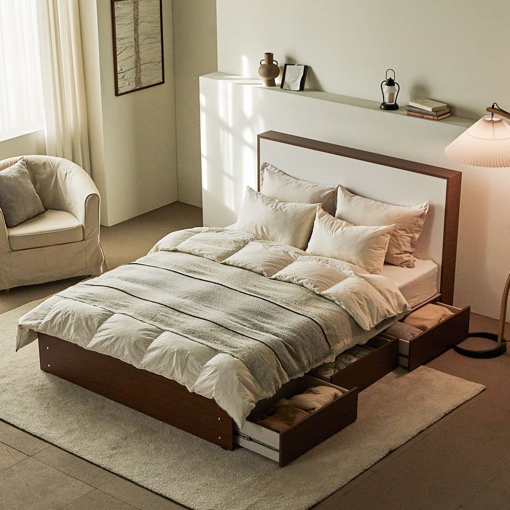 장인가구 밤비 호텔 통서랍 수납침대 프레임 D (높이 230)