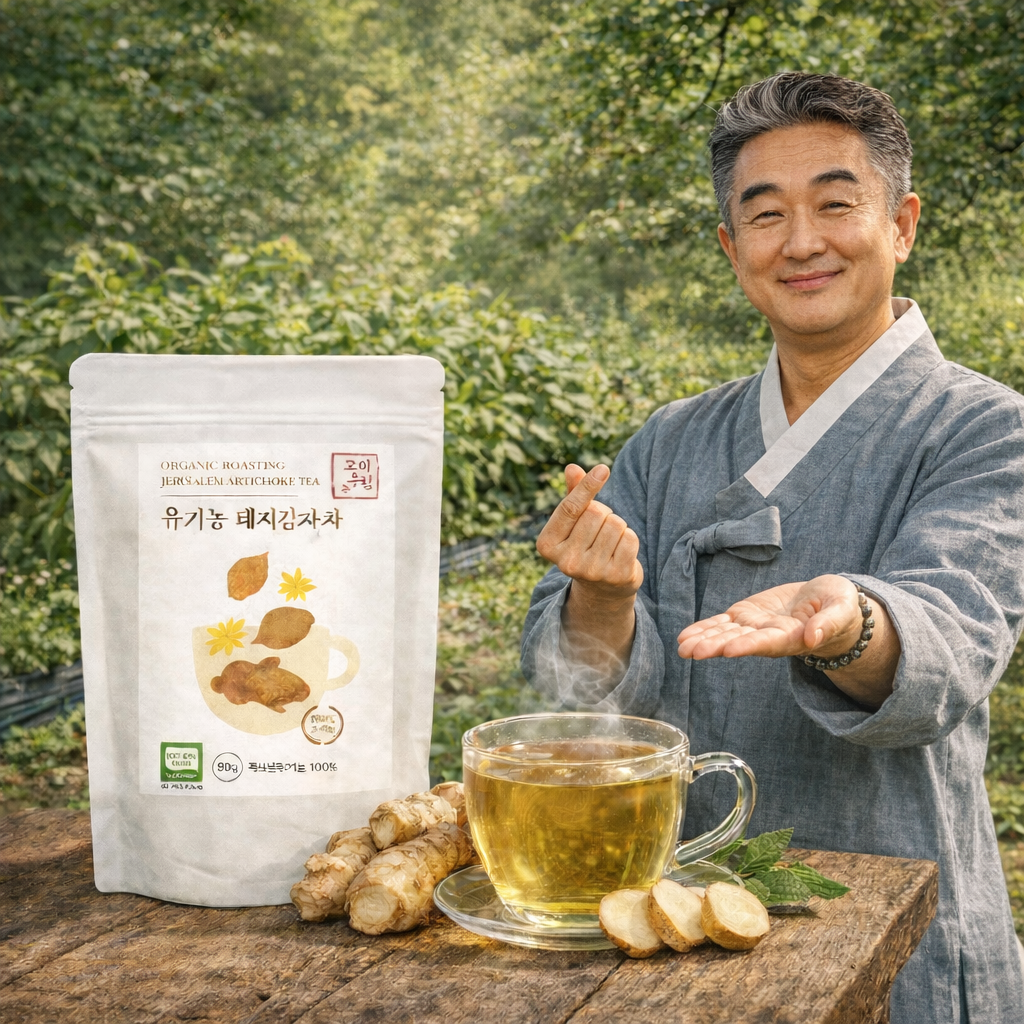 유기농 돼지감자차 효능 만드는법 먹는방법 카페인 프리 물대신 마시는 차 임산부 커피 대용 - 상품 이미지