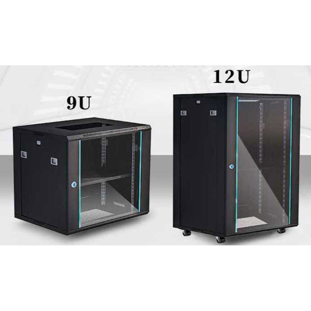 서버랙 9u 12u 허브랙 길이 전산랙 1x1x1cm 140x높이 40 소형 철망문 530x깊이 전산실 전산 24 2U 브라켓 박스 - 상품 이미지
