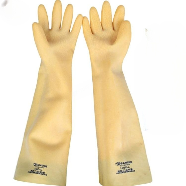 작업용 고무 장갑 갯벌 공업용 농업용 세차 코팅 해루질 얇은 40cm l - 상품 이미지