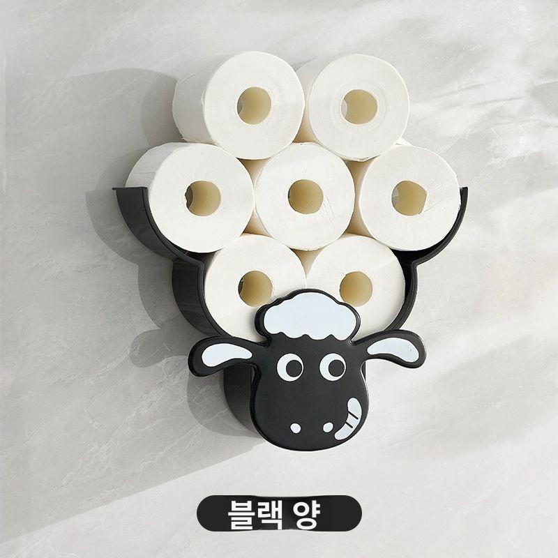 화장실 벽걸이 휴지함 휴지걸이 거실 휴지통 휴지케이스 블랙 리틀쉽 - 상품 이미지