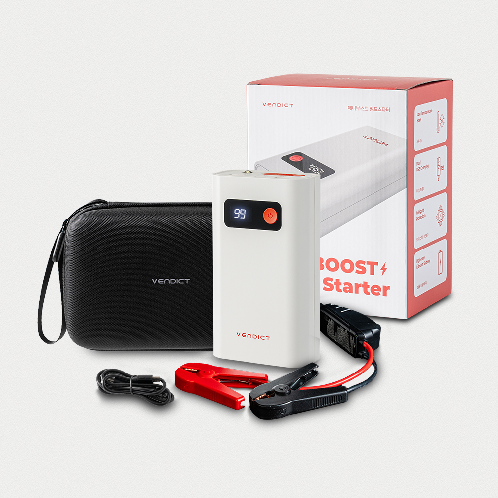 벤딕트 점프 스타터 스타트 자동차 방전 배터리 충전 오토바이 2500A 애니부스트