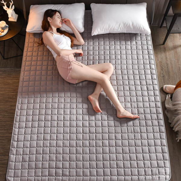 사계절 침대 매트리스 패드 고정 싱글 매트리스 패드 밴드 누빔