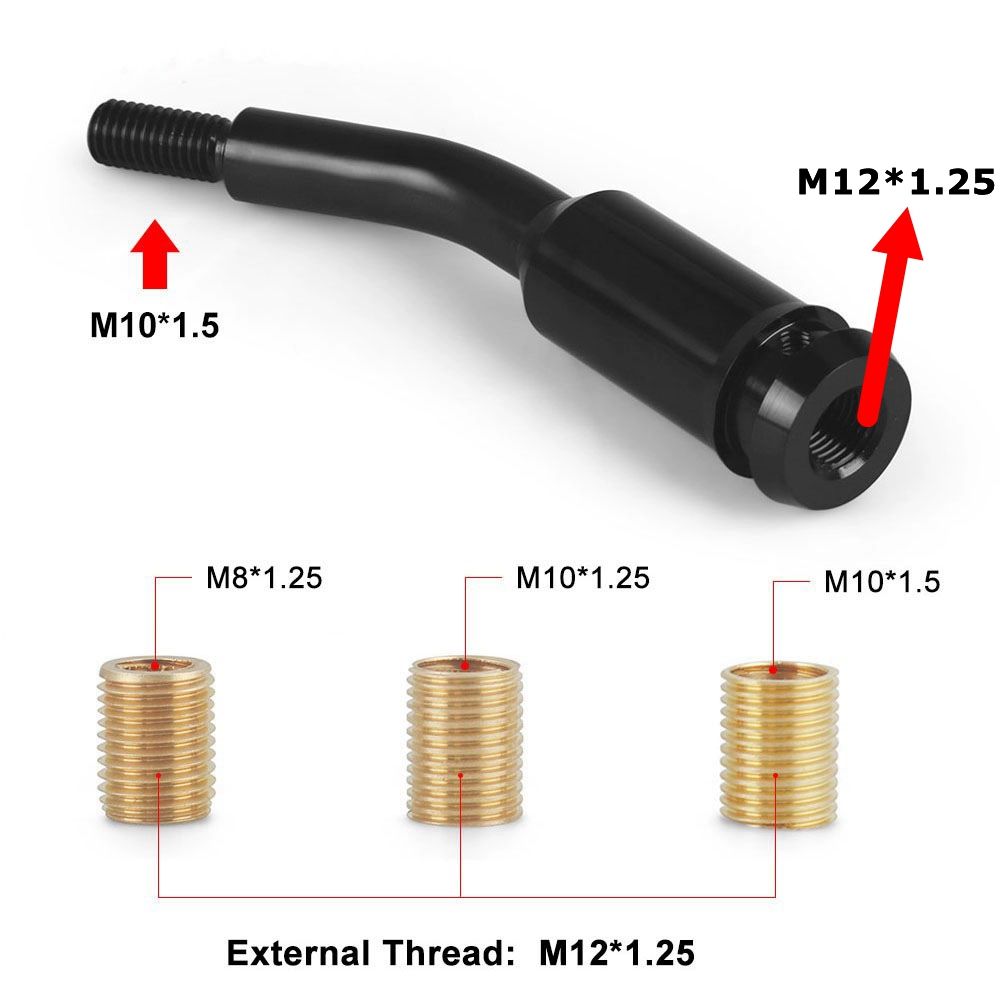 기어봉 어댑터 알루미늄 텅스텐강 일체형 너트 CNC 블랙 M14 x 1.5 내부+외부 - 상세 이미지 5