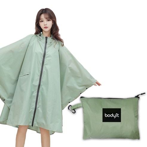 바디잇 지퍼형 판초 우비 - 상세 이미지 3