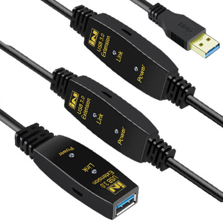 USB3.0 연장 리피터 케이블 20M 아답터 포함 IN-3UEXT20PW