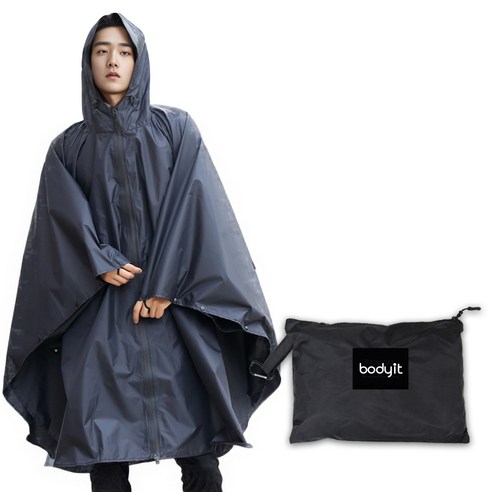 바디잇 지퍼형 판초 우비 이미지 6