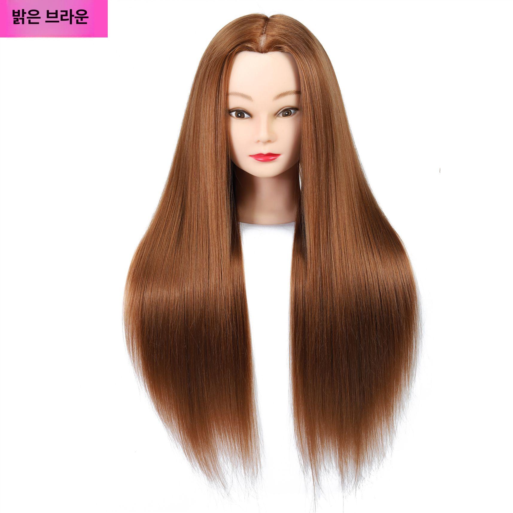긴머리 인모 연습가발 헤어 연습 미용가발 연습용 컷트 블랙메이크업포함선물없음 - 상세 이미지 5