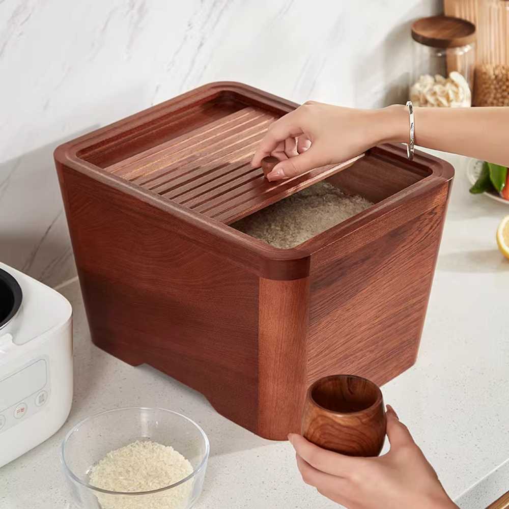 원목 쌀통 대용량 잡곡단지 쌀독 보관통 뒤주 고가구 5kg - 상세 이미지 4