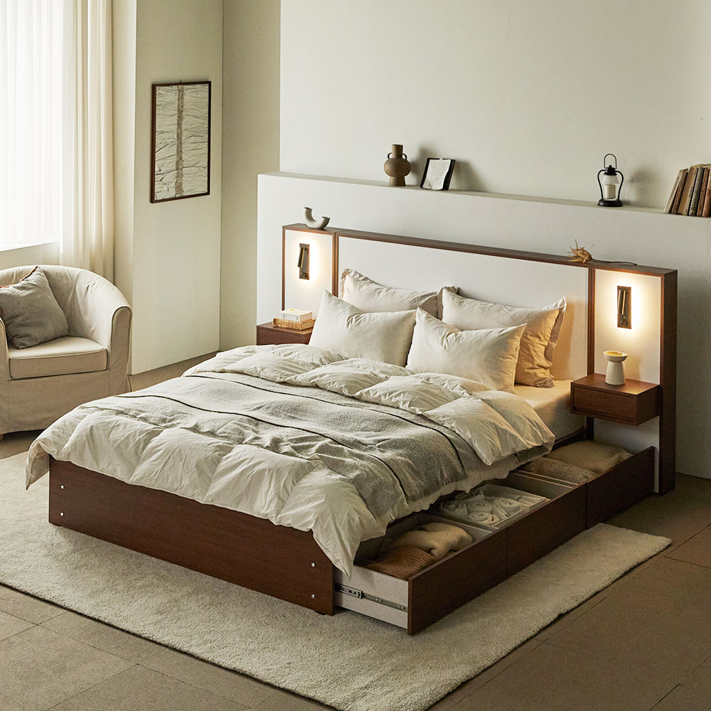 장인가구 밤비 호텔 통서랍 수납침대 프레임 D (높이 230)