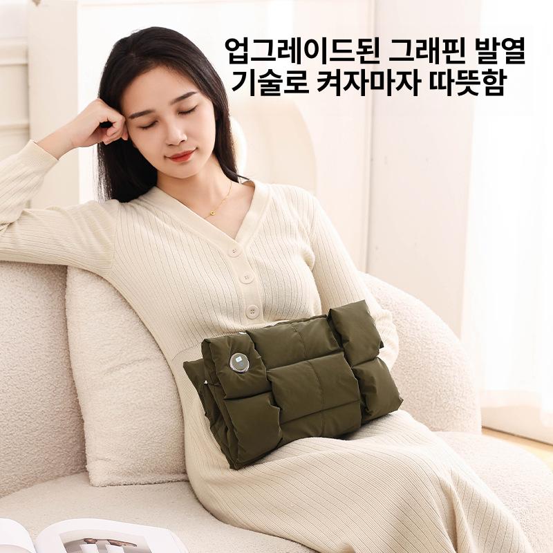 스마트 USB 무수 저압 방폭 그래핀 손난로 허리 등 따뜻한 가방 핑크 - 상세 이미지 3